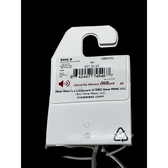 Nine West Silver-Tone 3-Piece Bangle Bracelet Set With Rhinestone Accents - Picture 5 of 5